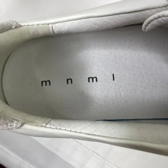 MNML Mens Gat Sneaker White Italian Leather Nubuck Size 12 - Picture 10 of 12